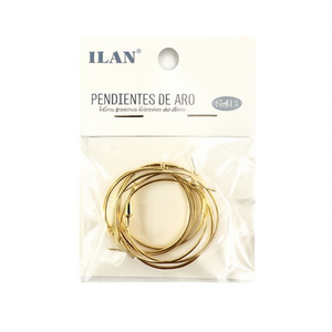 Orecchini a cerchio Ilan 30mm color oro 6 pezzi - Product Image 1