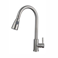 Robinet de cuisine moderne en acier inoxydable 304, mitigeur mural chaud/froid avec douchette extractible, 1 poignée, cartouche céramique