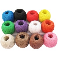 Cordon en chanvre ciré décoratif de 1 mm x 100 mètres, 12 couleurs, ficelle de chanvre flexible, cordons de chanvre torsadés colorés