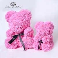HFlora Bestseller 25cm PE-Schaum Teddy-Rosenbär zum Valentinstag Fabrik-Großhandel Schaumstoff-Blumen Rosenbären mit Geschenkbox