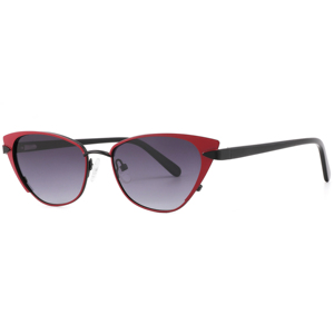 Gafas de sol tipo ojo de gato para mujer, montura roja, lentes degradadas, 100% protección UV, protección solar para adultos - Product Image 4