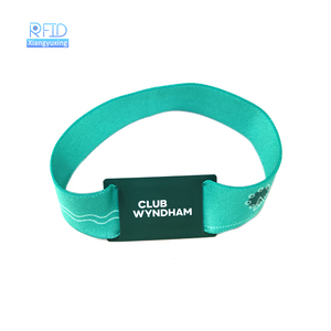 Custom Printed Wristband Elastic Woven Fabric Rfid Nfc Event Payment Wristbands With Tag