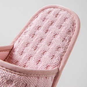 Punta abierta para zapatillas Mujeres Hombres Mute Fondo suave Estilo de piel Simple Universal Algodón EVA Zapatillas de suela - Product Image 2