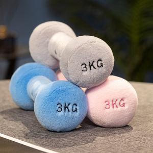 Chique Groothandel Fancy Zacht Pluche Simulatie Fitness Dumbbells Knuffel Aangepast Logo Dames Kettlebells Pluche Speelgoed - Product Image 3