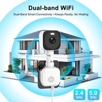 Caméra de fenêtre à double objectif 2K avec vision nocturne couleur à lumière noire, WiFi 5G et zoom hybride 5X