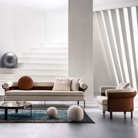 Table basse extensible en bois, cuir et céramique au design italien moderne pour chambre, salon et salle à manger