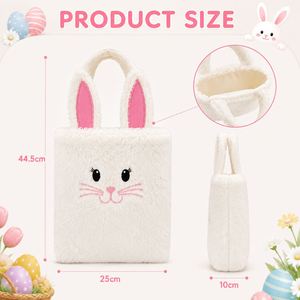 Chick Plush Tote <b>Bag</b> Cute Kids Egg Hunt Candy <b>Gift</b> Basket Soft Fuzzy Handbag <b>Easter</b> Party Favor - Product Image 3