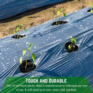 Bâche en polyéthylène <span class=keywords><strong>noir</strong></span> pour usage <span class=keywords><strong>agricole</strong></span>, imperméable, 10 mil (10' x 100'), rouleau de <span class=keywords><strong>film</strong></span> robuste - Product Image 5