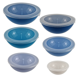 Juego de 6 Tazones de Plástico PP Todo en Uno con Tapas Herméticas, Ecológicos, Aptos para Microondas, Apilables para Servir, Almacenar y Mezclar - Product Image 5