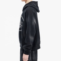 Sweat-shirt à capuche unisexe surdimensionné en coton épais, imprimé graphique vintage, design personnalisé OEM, streetwear pour hommes