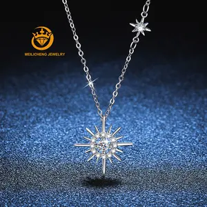 Wholesale D Color Star Awn Moissanite Pendant 925 Sterling Silver Necklace Jewelry For Women