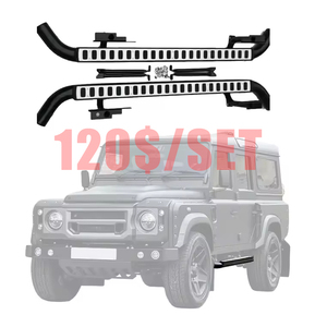 Convient pour Classic Land Rover Defender 4 portes Running Board Side <span class=keywords><strong>bar</strong></span> Nerf <span class=keywords><strong>Bar</strong></span> Foot Step Accessory Side Step Modification Part - Product Image 1