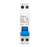 EcoNewlink Interruptor Automático Miniatura de CC de 1 Polo NL7N-63L Tipo C 250V~ 50/60Hz 6kA 3A-63A Montaje en Riel PA/PC/DMC