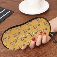 Étui à lunettes imprimé Phi Beta Sigma Sorority, étui de rangement portable pour lunettes de soleil avec fermeture éclair et crochet, sac de voyage pour lunettes