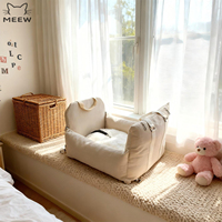 Siège de voiture pliable et réglable pour chien en tissu Oxford et PU, coussin moelleux beige, lit de voyage sécurisé pour petits chiens et chats