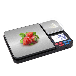 듀얼 플랫폼 디지털 주방 및 식품 저울, 1.1lb 및 5kg 의 정확한 용량, 스테인리스 스틸, 용기 기능, 자동 꺼짐 - Product Image 5
