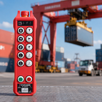 Control remoto inalámbrico de doble velocidad para grúa, serie UK, con 10 botones, interruptor de llave oculto y botón de parada de emergencia duradero para mayor seguridad