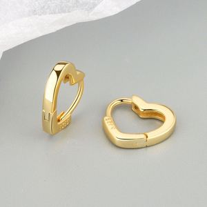 Minimalist 18k Gold Plated Heart Hoogie <b>Earring</b> for Women Hoop <b>Earrings</b> Geometric Love Hoop <b>Earrings</b> for Women - Product Image 2