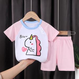 Vêtements pour enfants en gros pour l'été, t-shirt à manches courtes pour bébé, ensemble de vêtements pour garçons, printemps, 100% coton, costume - Product Image 3