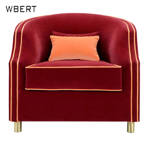 WBERT Canapé simple italien de luxe en tissu Canapé simple moderne simple Mobilier design en laiton Maison personnalisée - Product Image 1