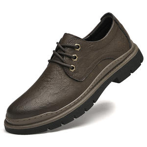 Zapatos de Trabajo Transpirables para Hombre 2026 |   Zapatos Vintage con Cordones y Punta Redonda |   Zapatos Casuales de Mezclilla Estilo Británico con Parte Superior Suave - Product Image 1