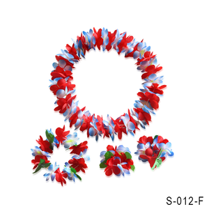 Bracelet hawaïen avec fleur pour femmes, serre-tête Leis Luau, bandeau de cheveux, collier, vacances à la plage, été - Product Image 3