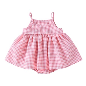 Nouvelle Robe Halter Coréenne Printemps-Été pour <span class=keywords><strong>Bébé</strong></span>, Robe à Carreaux Style Étranger, Barboteuse Princesse pour Filles - Product Image 1