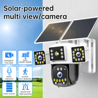 Cámara Solar 4G con Tarjeta SIM Ultra HD de 9MP, Tres Lentes PTZ, Detección de Seguimiento Humanoide, Alarma de Voz, Cámara CCTV Solar