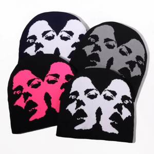 뜨거운 판매 이미지 패턴 니트 비니 간단한 패션 캐주얼 믹스 가을과 겨울 야외 추운 날씨 따뜻함 - Product Image 4