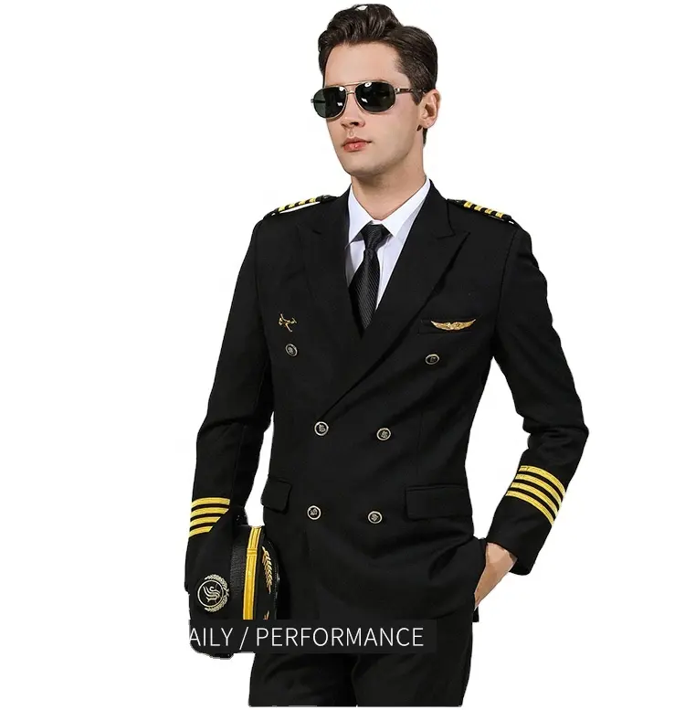 Havayolu Pilot üniforma kaptan havacılık üniforma takım elbise Pilot üniforma
