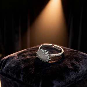 Anillo Ajustable de Acero Inoxidable Chapado en Oro con Logotipo Personalizado de Hello <span class=keywords><strong>Kitty</strong></span> Labubu, Anillos de Moda Antideslustre - Product Image 6