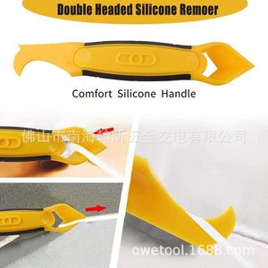 HIFESON 3Pcs <b>Putty</b> Knife Set <b>Plastic</b> Blade Triangular Shape For Grouting And Caulking Tools - Product Image 2