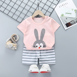 Ensemble d'été en coton à manches courtes pour enfants, nouveau style coréen, t-shirt et short pour filles, vêtements pour garçons, vêtements pour enfants - Product Image 6