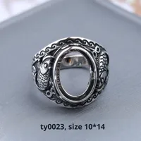 Europäischer Retro-Ring mit Antik-Silber-Kupfer-Beschichtung, Offener Ring mit Eingelegtem Bernstein, DIY-Ringrohling Großhandel