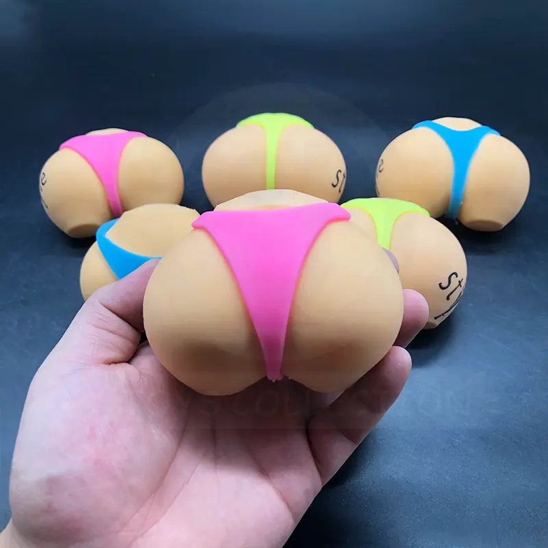 Funny Squeezable Butt Soft Non-toxic Stress Novelty Bum Toys TPR Anti Bum Ball squishy tpr gel squeeze ball fidget toy