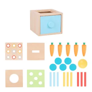 Wooden 4 In 1 Educational Toys Block Toy Shape Sorter Game Montessori Toys For Kids