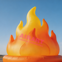 Ballon publicitaire gonflable personnalisé pour extérieur, modèle feu de camp éclairé, flamme de feu artificielle pour décoration