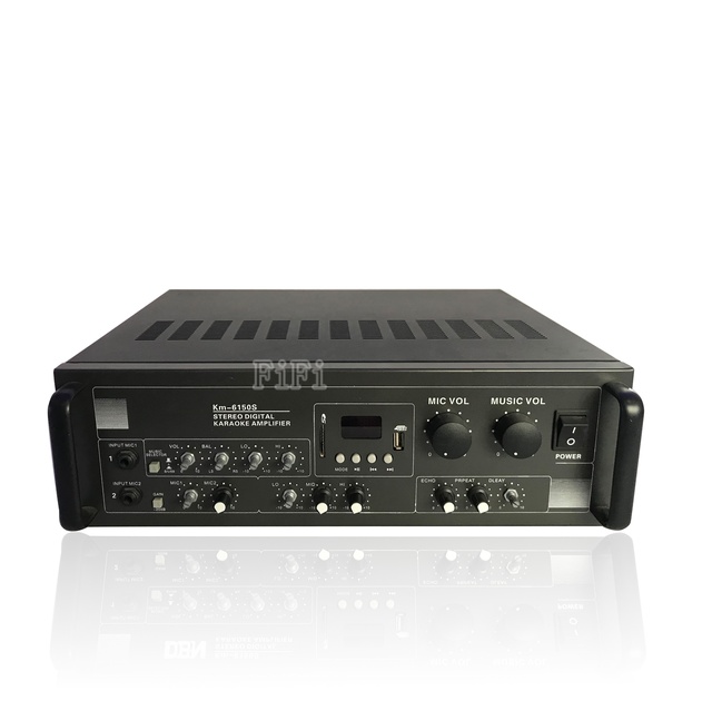 KM-6100S Professional Amplifier Karaoke Power 100w 100w Subwoofer Stereo Mixing Amplifier
