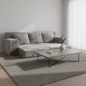 Sofá <span class=keywords><strong>Cama</strong></span> Gris Convertible, Sofá Plegable de Piso, Sofá <span class=keywords><strong>Cama</strong></span> de Corduroy con Almohadas para Sala de Estar - Product Image 4