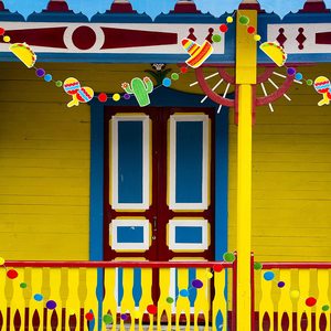 Xu Hướng 2025 Trong 3 Mảnh Mexico Theo Chủ Đề Len Cảm Thấy Pom Pom Bóng Vòng Hoa Đầy Màu Sắc Mexico Fiesta Biểu Ngữ Treo Vòng Hoa - Product Image 4