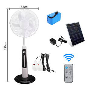 Omsen 2024 <b>Standing</b> Fan Rechargeable Solar Fan for Home AC Motor 12v Air Cooling Remote <b>Control</b> 16inch Lithium Battery OMQ809 Wa - Product Image 3