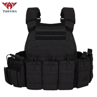 Gilet tactique noir Yakeda avec boucle à dégagement rapide, porte-plaques, fermeture éclair, système Molle, camouflage, chaleco tactico, gilet d'entraînement