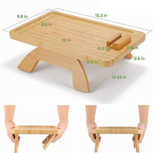 Porte-gobelet en bambou à clipser, auto-équilibrant, attachable au canapé, accoudoir de canapé, <span class=keywords><strong>plateau</strong></span> de service - Product Image 6