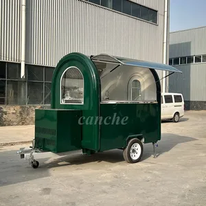 Camion de restauration mobile standard allemand, chariot de traiteur vert, mini-remorque à bonbons et desserts entièrement équipée - Product Image 6