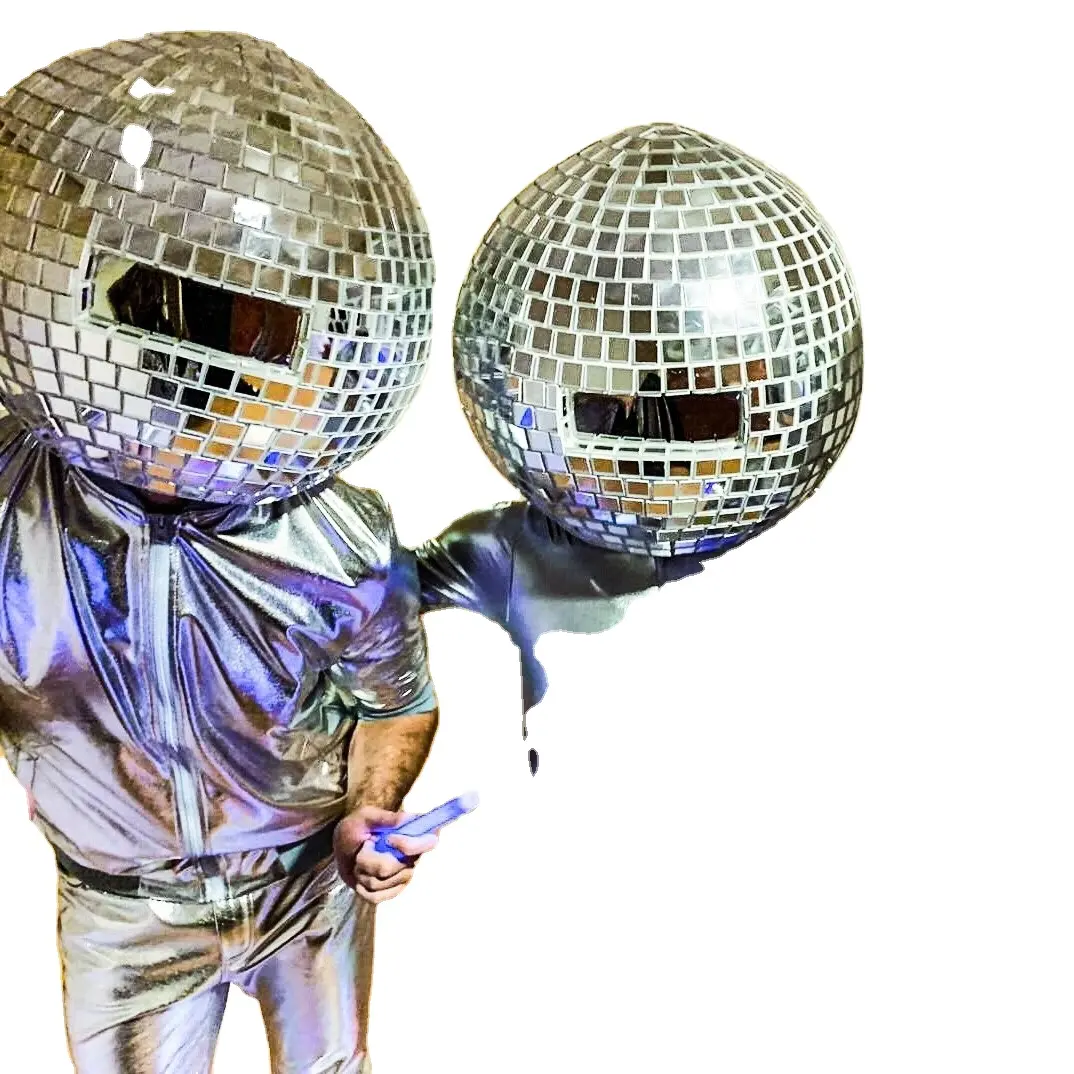 Disco helmet Mirror Reflective Glass Night Singer DJ Performance Props 40cm disco ball light Party Decoration