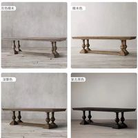 Table à manger carrée en bois massif pour 8 personnes, design français, style vintage, emballée avec du mousse et du bois, montage facile