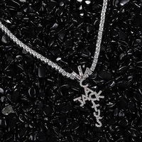 Bijoux glacé en Zircon Hip hop, 8 pièces, Hip hop, Jack Cactus, croix, Jack, brillant, pendentif de rue, vente en gros