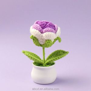 Maceta de Rosas Tejida a Crochet, Hecha a Mano, para Coche, Plantas, Bodas, Fiestas, Flor Artificial Tejida para Halloween, Graduación, Pascua y Otras Ocasiones - Product Image 4