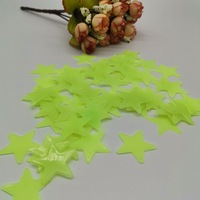 Lot de 100 étoiles lumineuses fluorescentes en plastique de 3 cm qui brillent dans le noir, autocollants muraux pour enfants