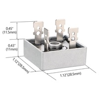 Diodo Rectificador de Puente para Generador WOTIAN KBPC3510, 35A 1000V, Monofásico, Diodo Electrónico de Silicio de Onda Completa